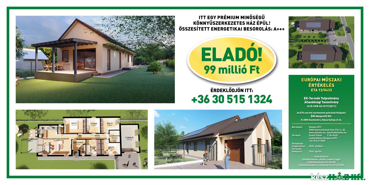 Készházak eladók